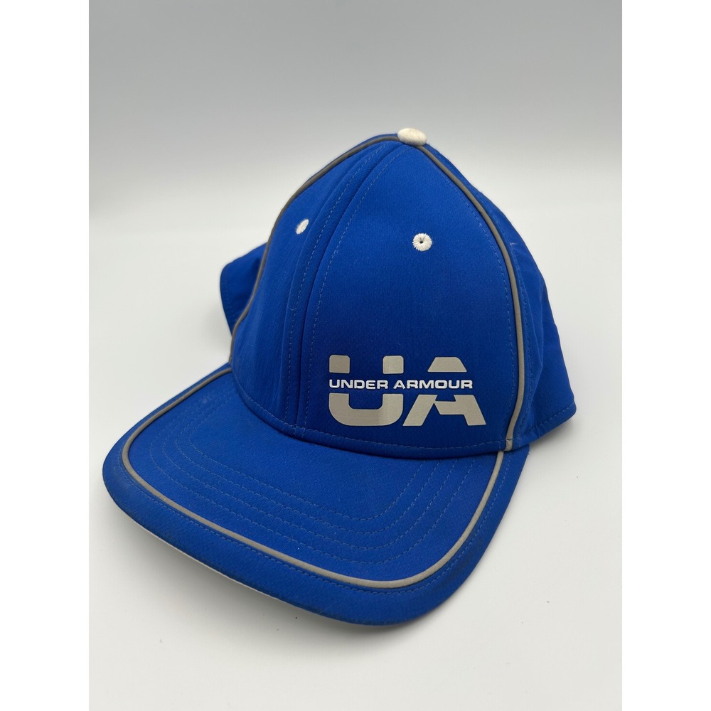 Under Armour Mens Royal Blue Silver Piping Athletic Baseball Hat LG/XL